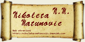 Nikoleta Matunović vizit kartica